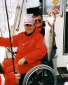 'Wildcat' Skipper Nick O'Sullivan holding up a cup winning 10.5lb  Pollack caught by Ian Phillips