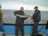 Wayne Edwards with his first Tope taken onboard Dave Taylor's 'Aldebaran'  out of Aberystwyth