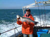 Steve Owens with an outstanding specimin Bass which tipped the scales at 11lbs taken onboard Sabre Tooth in August 2002 