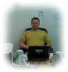 Taking a break, Iraq camp office